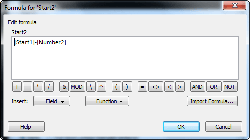 Диалогът Formula след въвеждане на 2та формула