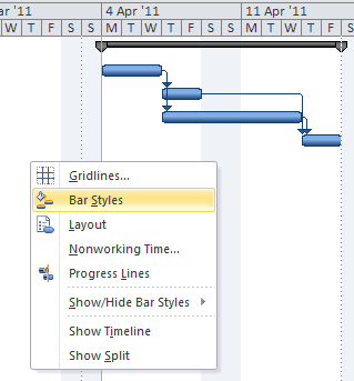 Фиг. 15: Стартиране на диалога Bar Styles