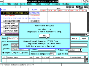 Microsoft Project 1.0, Gantt Chart
